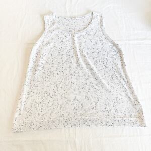 J. Jill Sleeveless Gray Woven Sleeveless Sweater Top Print Cotton Size XL